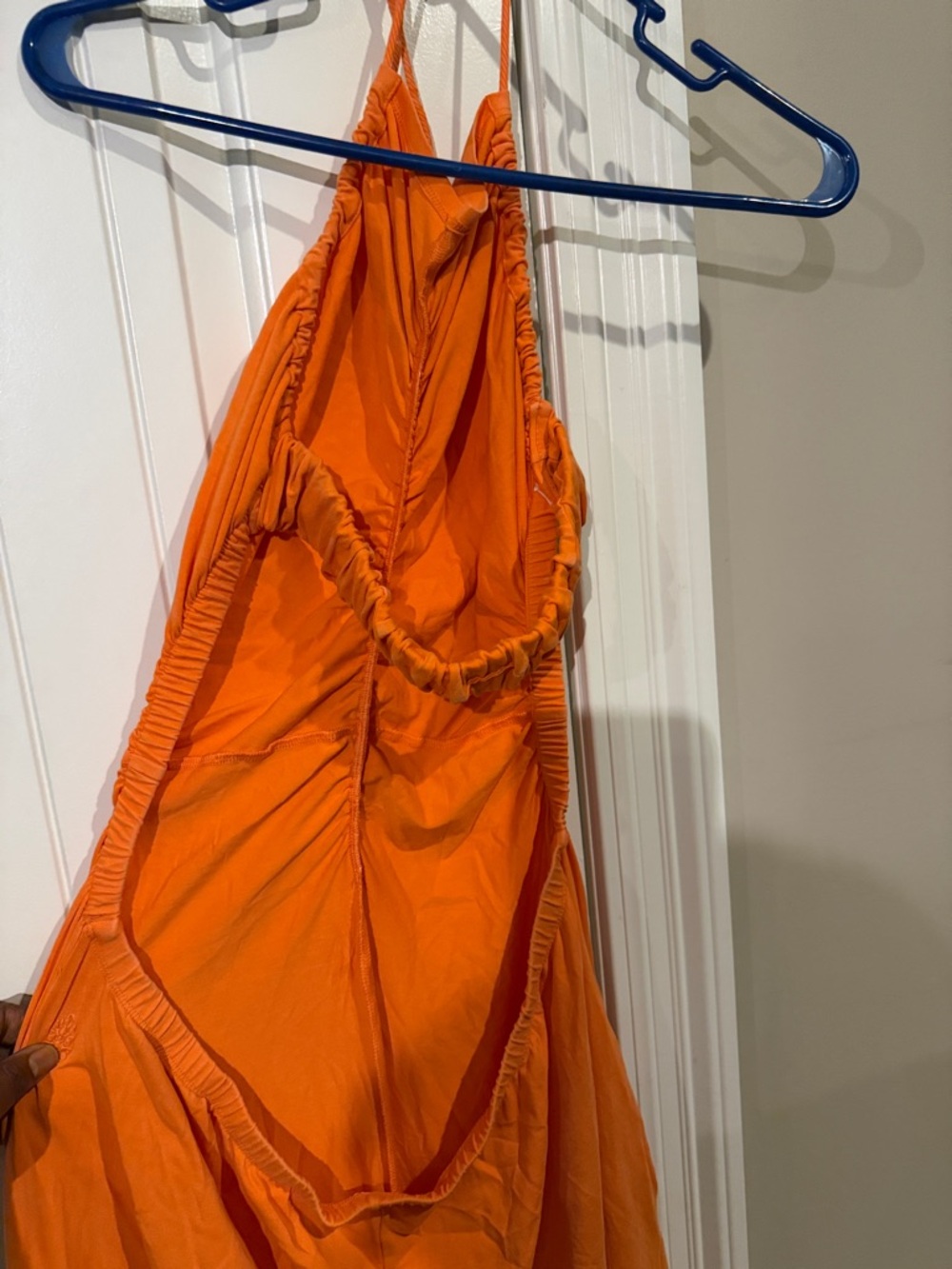 Orange Strapless Jumpsuit - Women - Picture 10 of 12